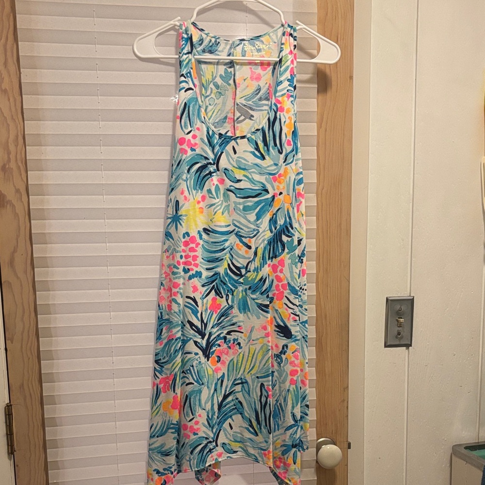 Lilly Pulitzer Blue and Pink Backless Dress
